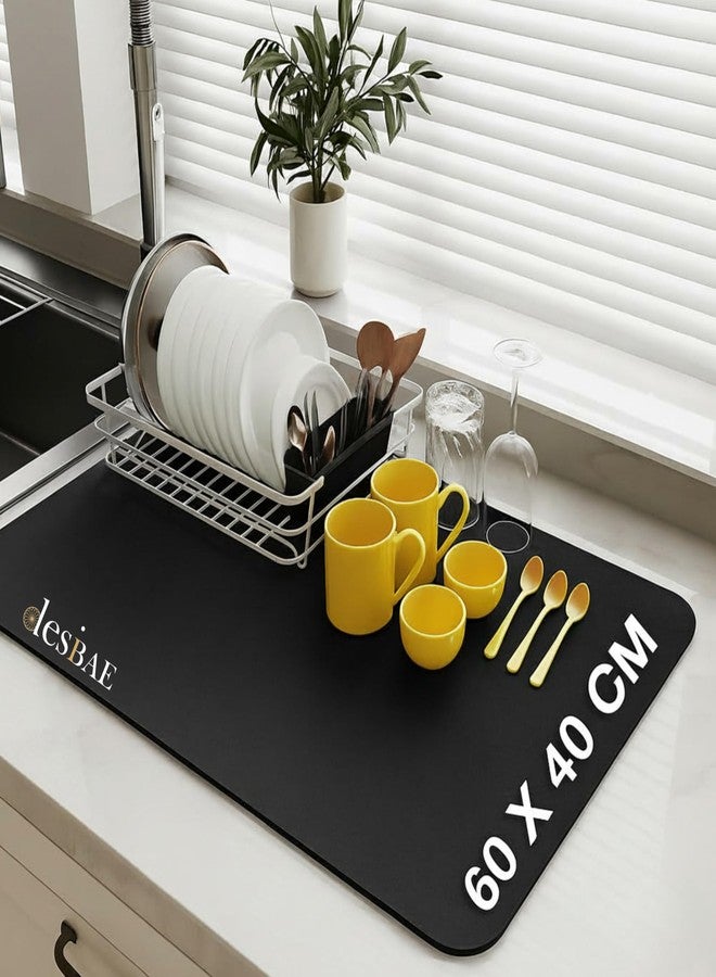 Desi BAE Large Dish Drying Kitchen Mat (60*40) | Large Water Absorbent Vessel Drying Rack Mat | Quick Dry Water Absorbent Mat for Washed Utensil | Kitchen Sink mat Non-Slip Rubber Backed - Image 1